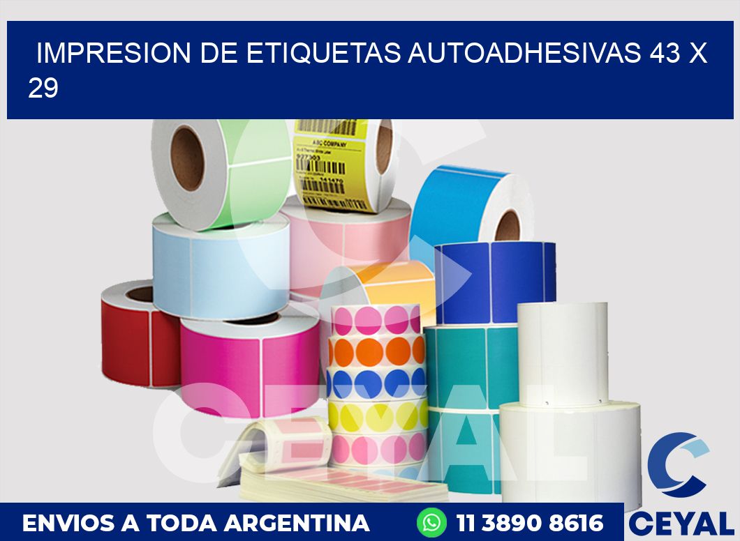 impresion de etiquetas autoadhesivas 43 x 29