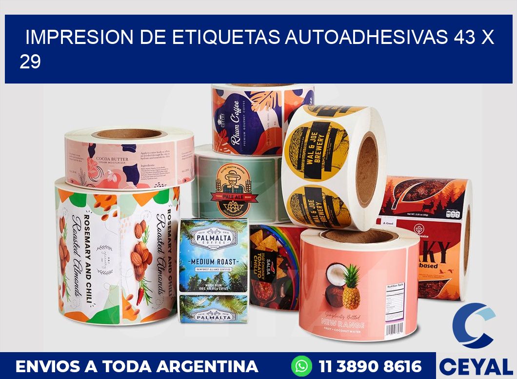 impresion de etiquetas autoadhesivas 43 x 29