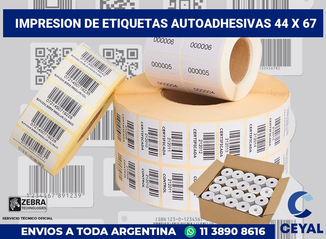 impresion de etiquetas autoadhesivas 44 x 67