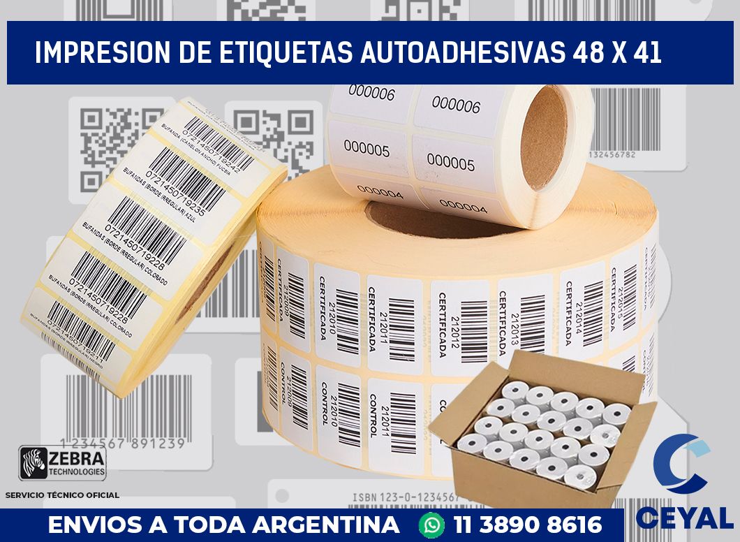 impresion de etiquetas autoadhesivas 48 x 41