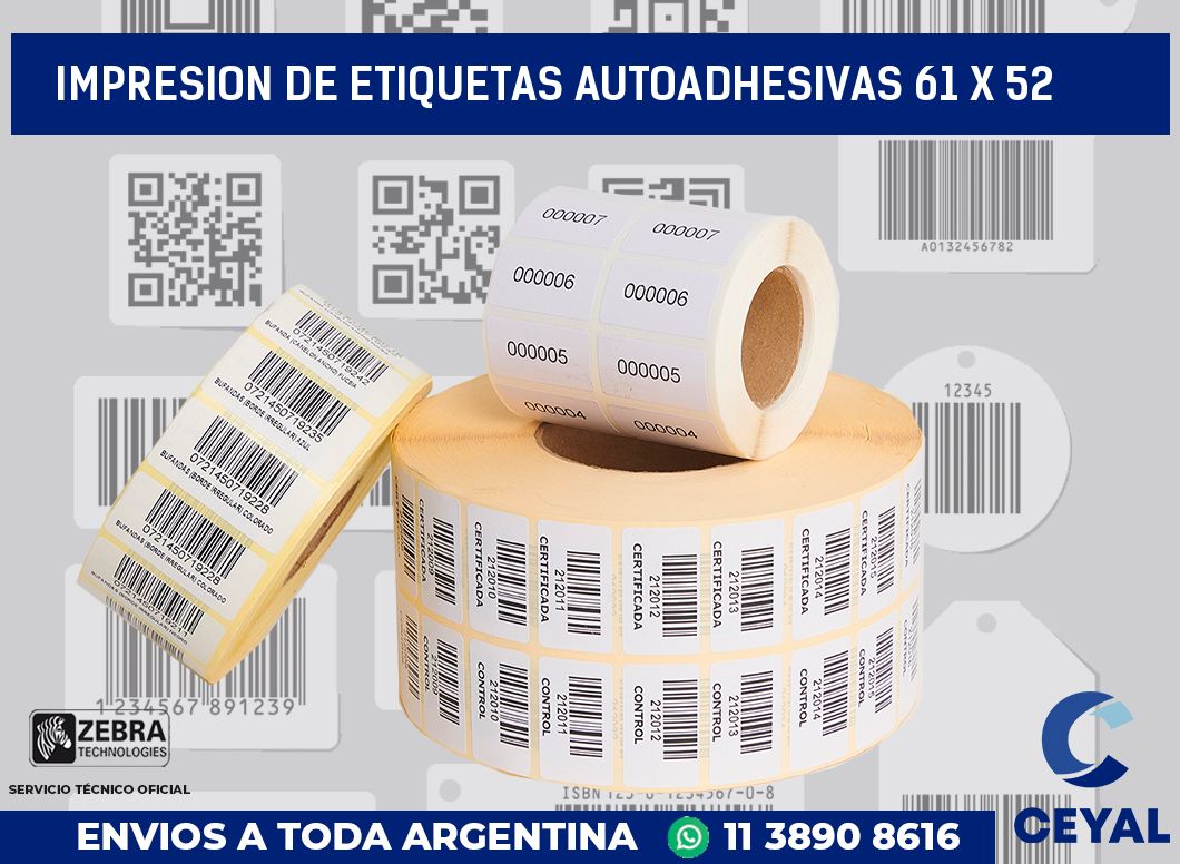 impresion de etiquetas autoadhesivas 61 x 52