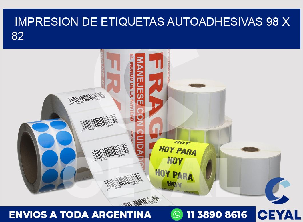 impresion de etiquetas autoadhesivas 98 x 82