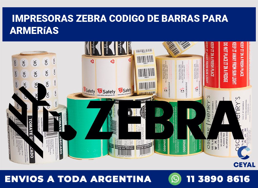 impresoras zebra codigo de barras para Armerías