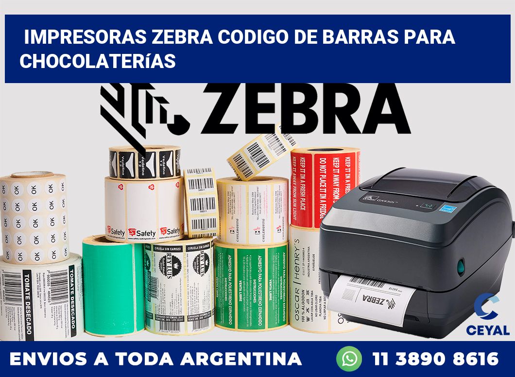 impresoras zebra codigo de barras para Chocolaterías