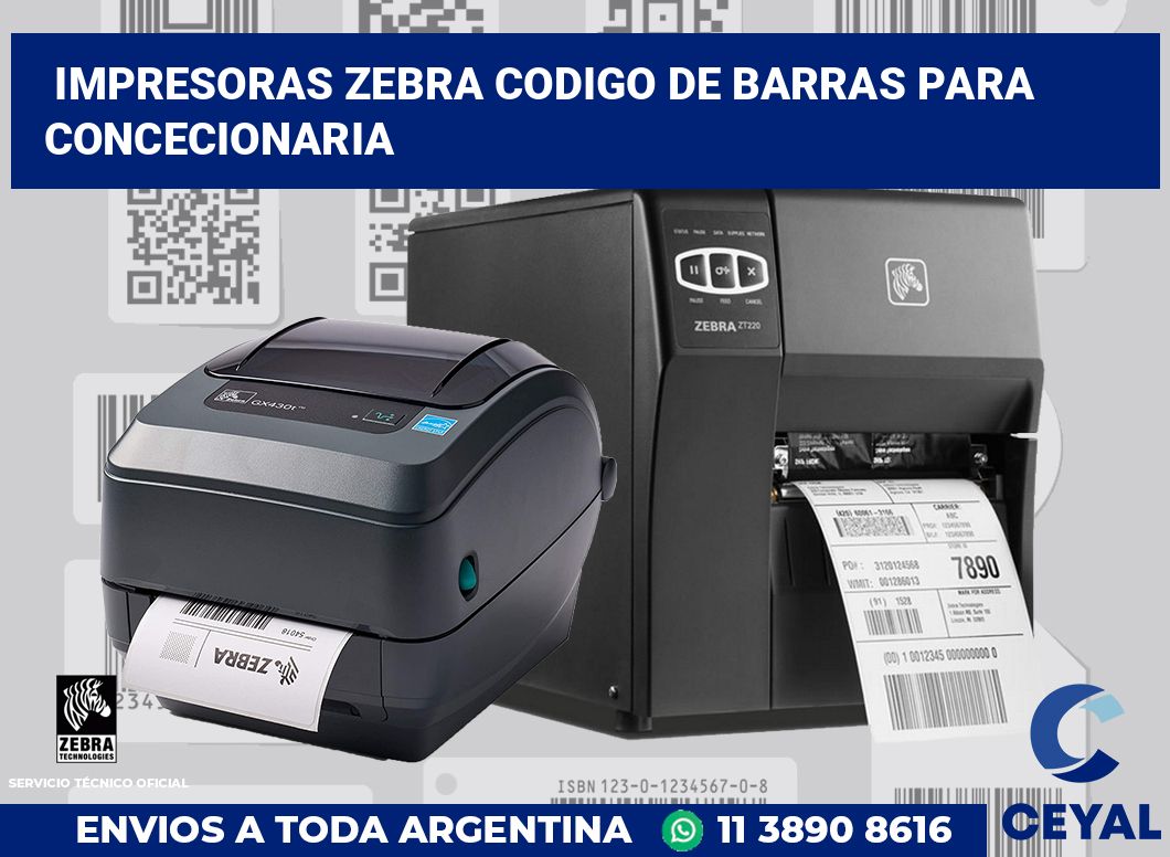 impresoras zebra codigo de barras para Concecionaria