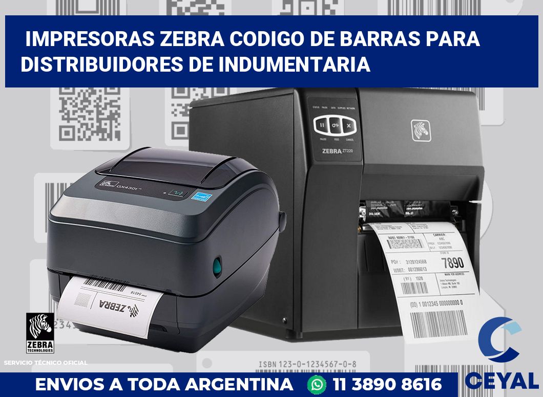 impresoras zebra codigo de barras para Distribuidores de indumentaria