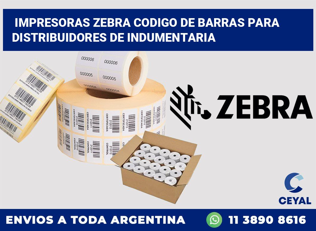 impresoras zebra codigo de barras para Distribuidores de indumentaria