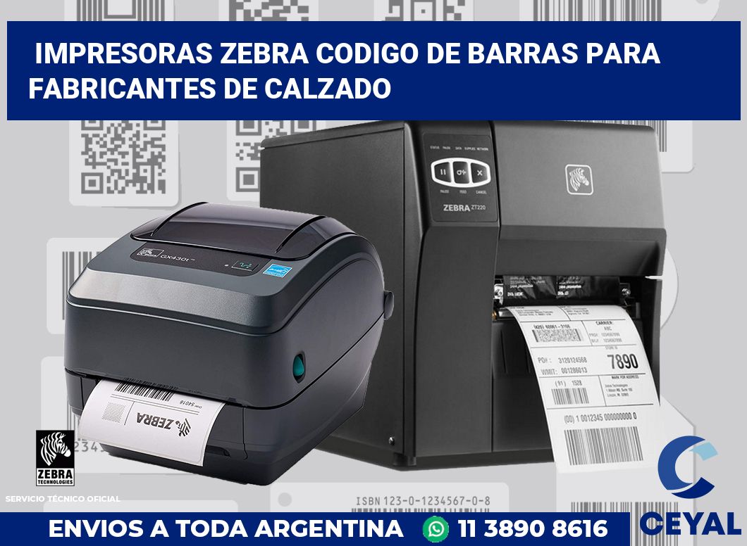 impresoras zebra codigo de barras para Fabricantes de calzado