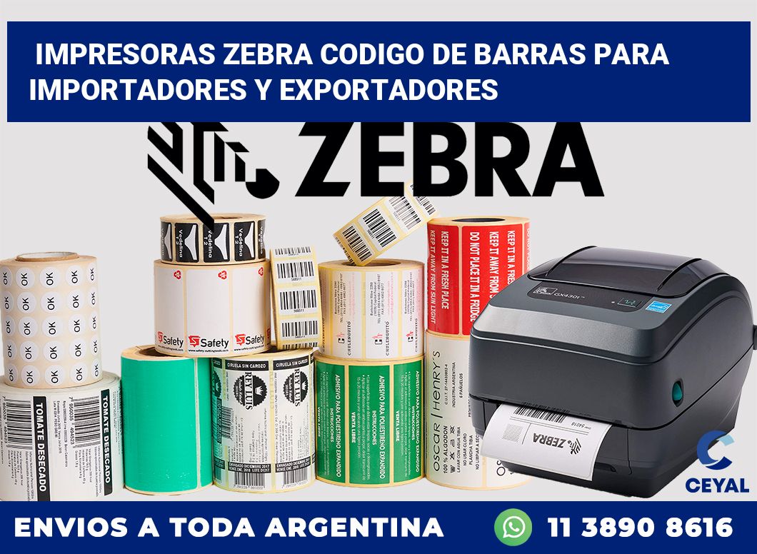 impresoras zebra codigo de barras para Importadores y exportadores