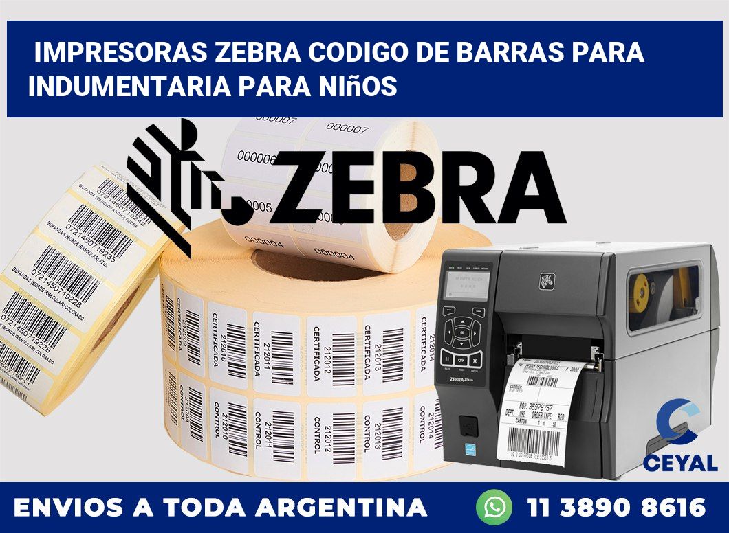 impresoras zebra codigo de barras para Indumentaria para niños