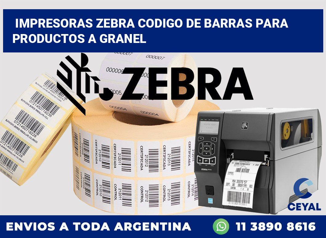 impresoras zebra codigo de barras para Productos a granel