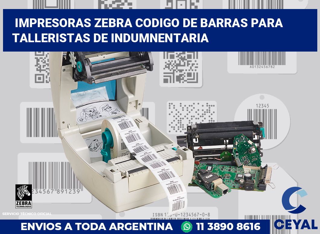 impresoras zebra codigo de barras para Talleristas de indumnentaria