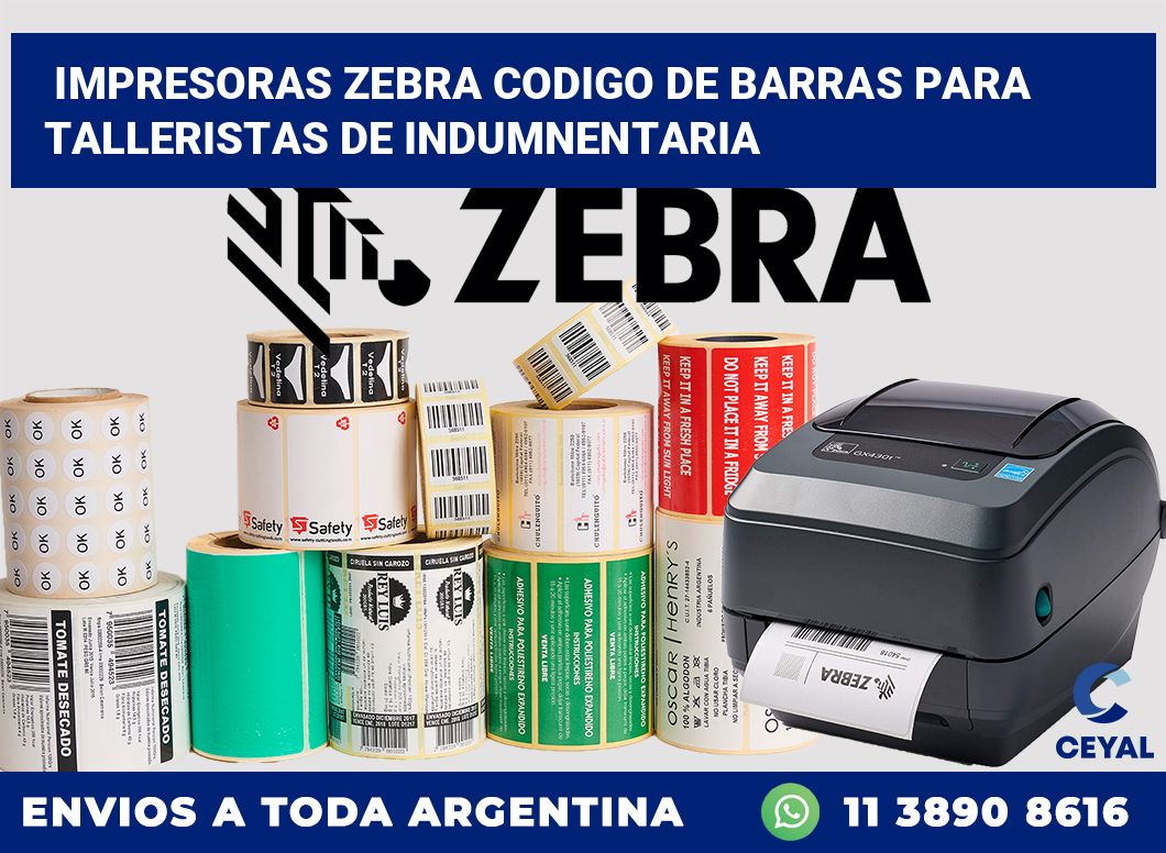impresoras zebra codigo de barras para Talleristas de indumnentaria