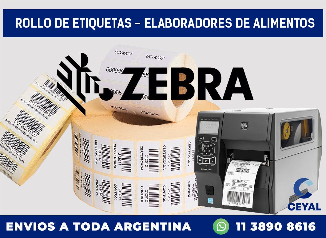 rollo de etiquetas – elaboradores de alimentos