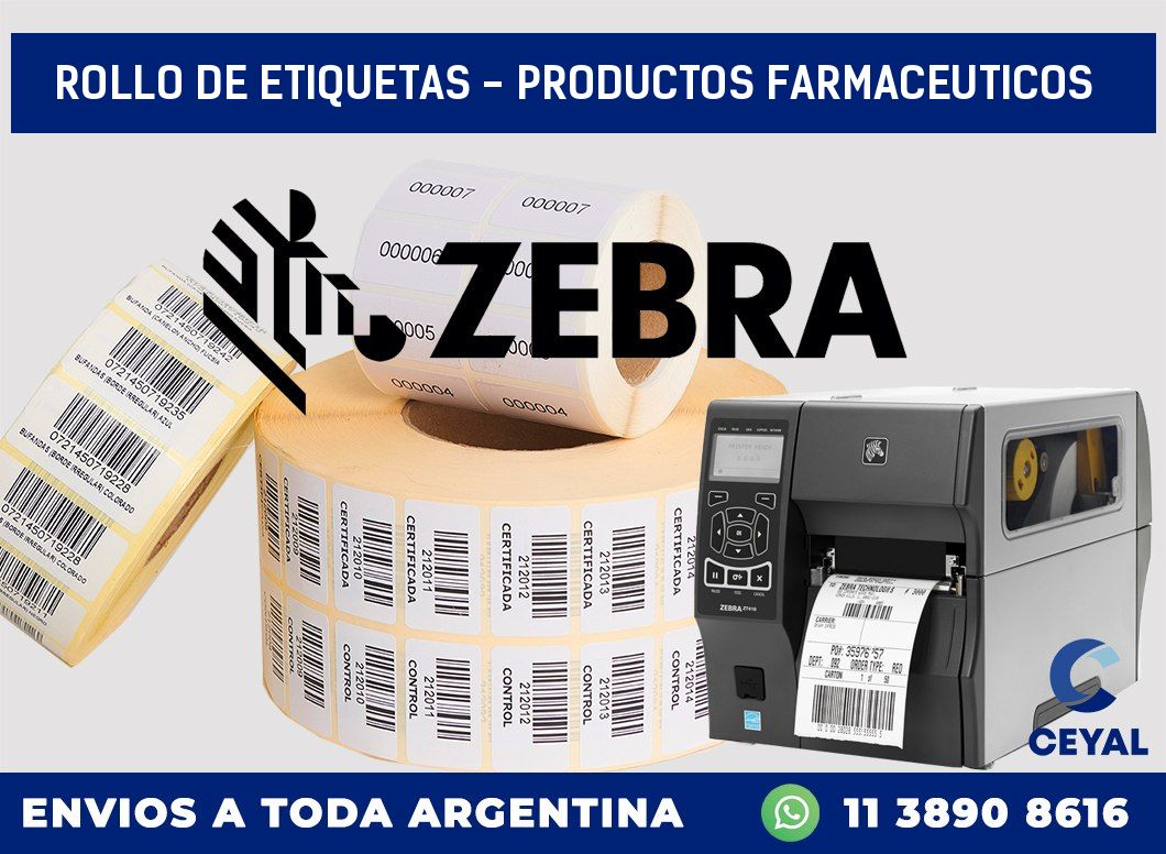 rollo de etiquetas – productos farmaceuticos