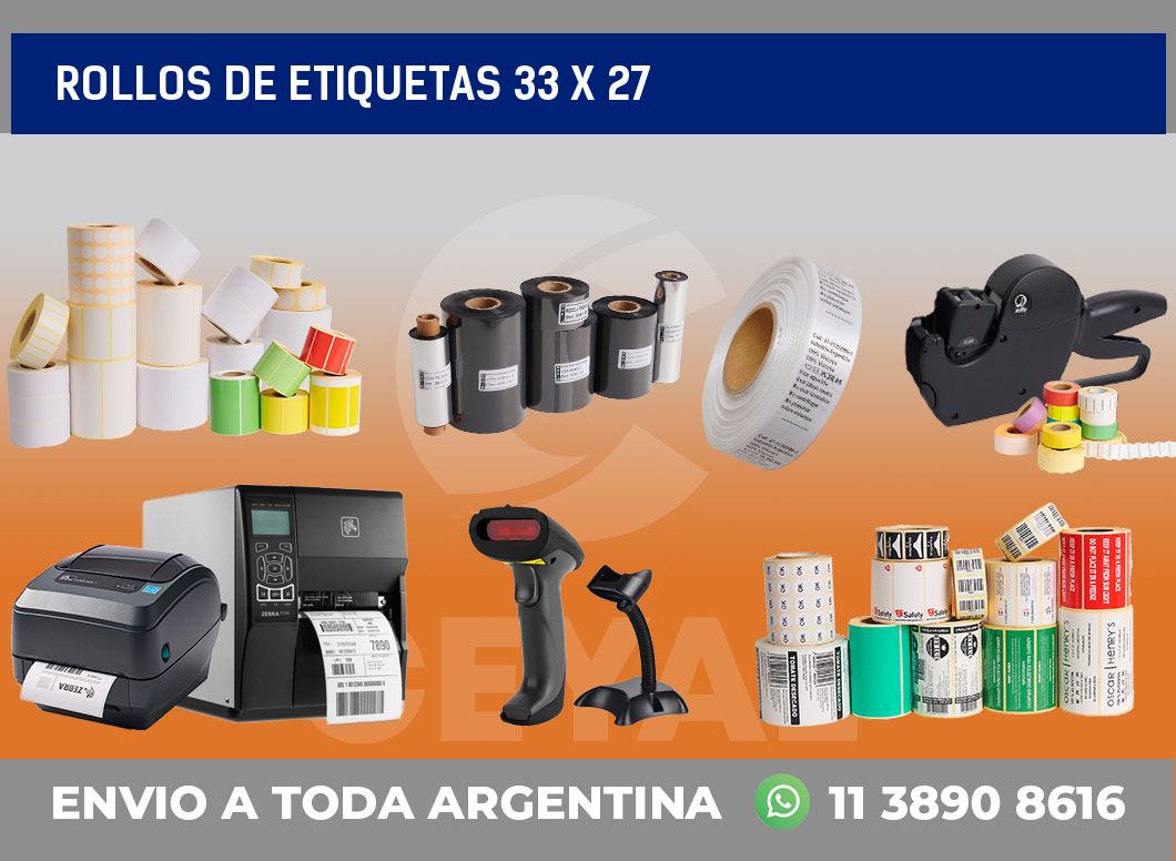 rollos de etiquetas 33 x 27