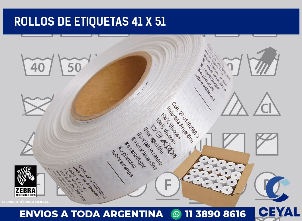 rollos de etiquetas 41 x 51
