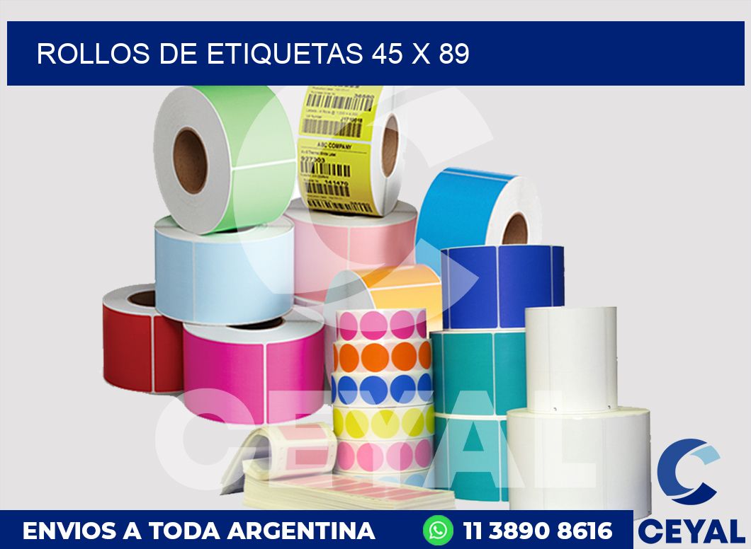 rollos de etiquetas 45 x 89