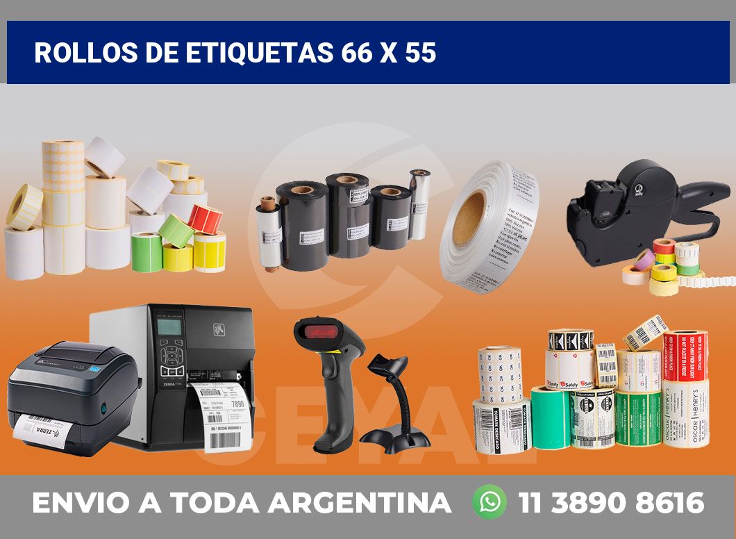 rollos de etiquetas 66 x 55