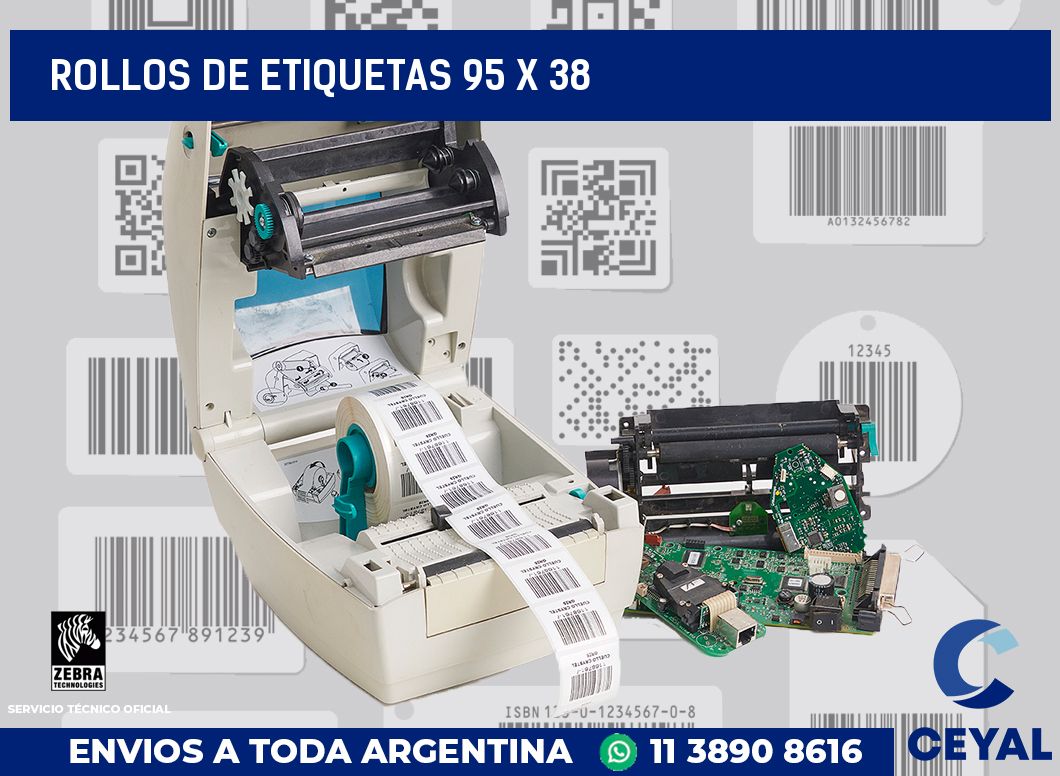 rollos de etiquetas 95 x 38
