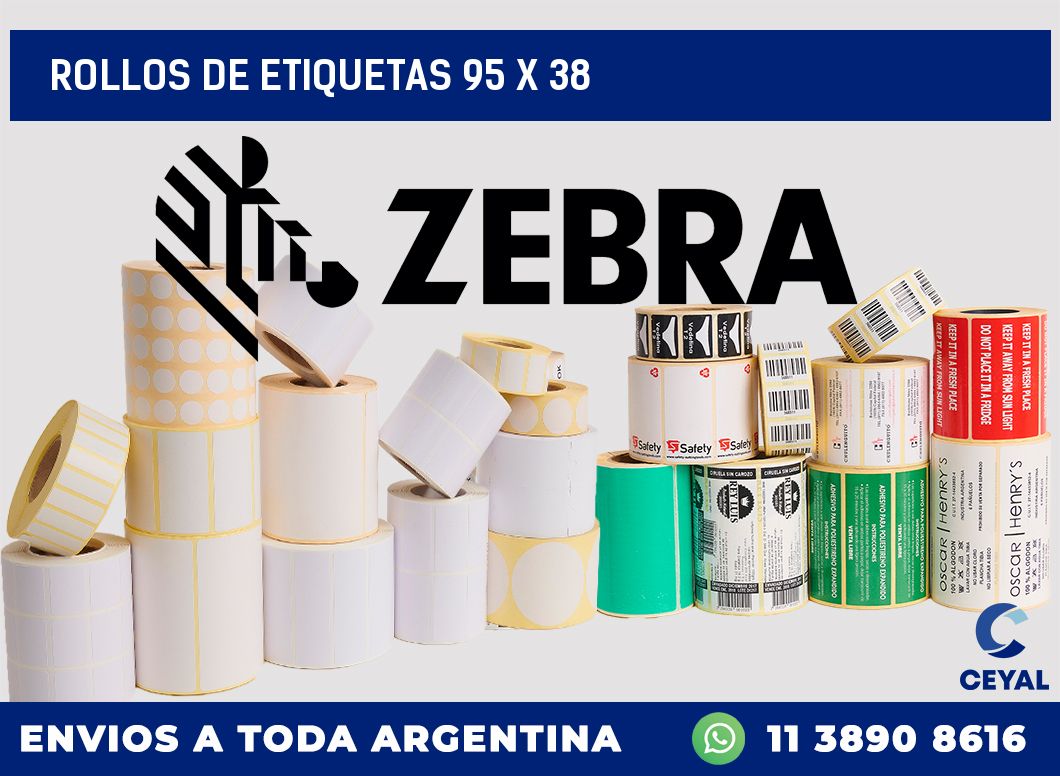rollos de etiquetas 95 x 38