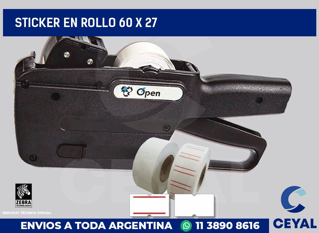 sticker en rollo 60 x 27