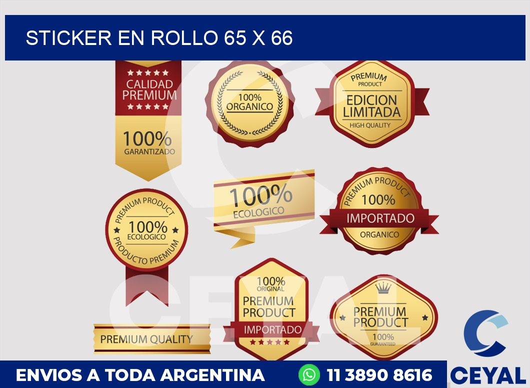 sticker en rollo 65 x 66