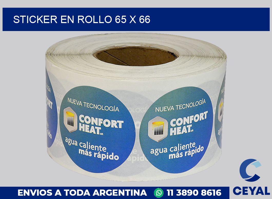 sticker en rollo 65 x 66