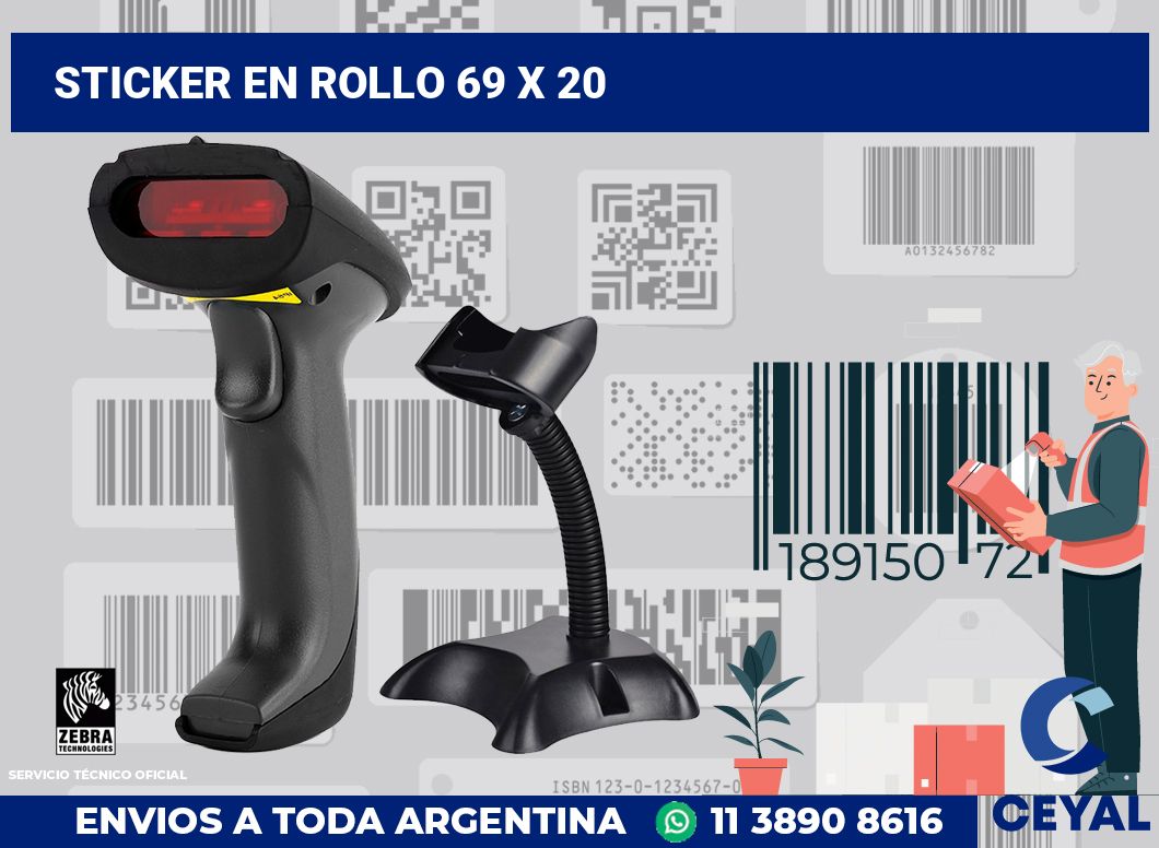 sticker en rollo 69 x 20