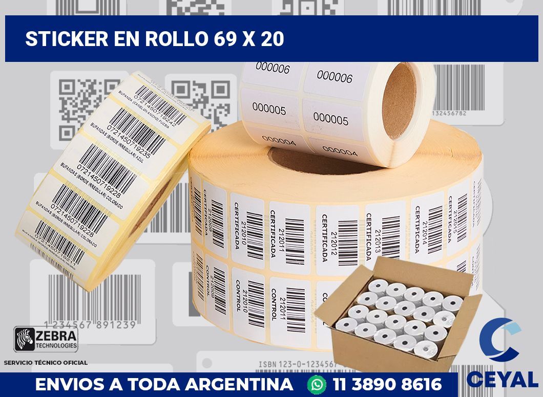 sticker en rollo 69 x 20