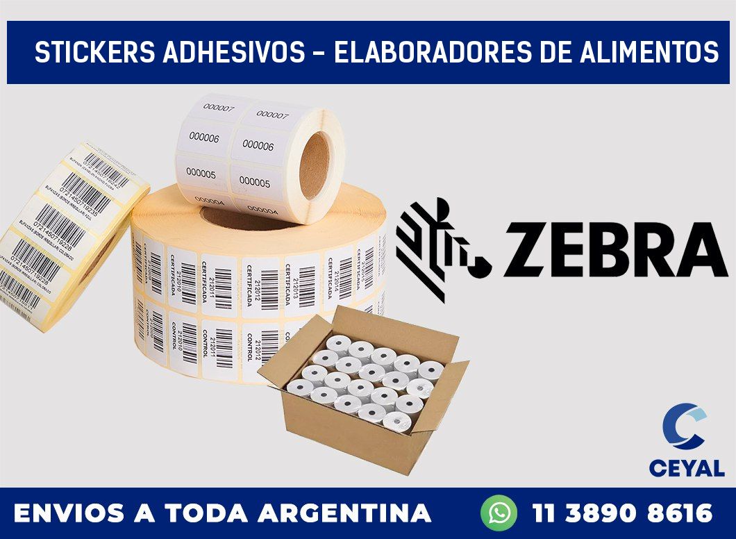 stickers adhesivos - elaboradores de alimentos