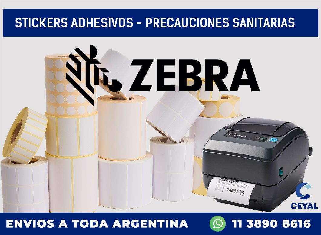 stickers adhesivos – precauciones sanitarias