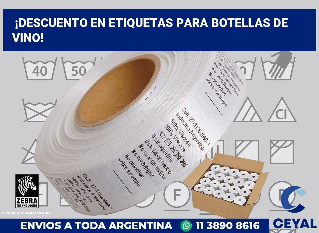 ¡Descuento en Etiquetas para Botellas de Vino!