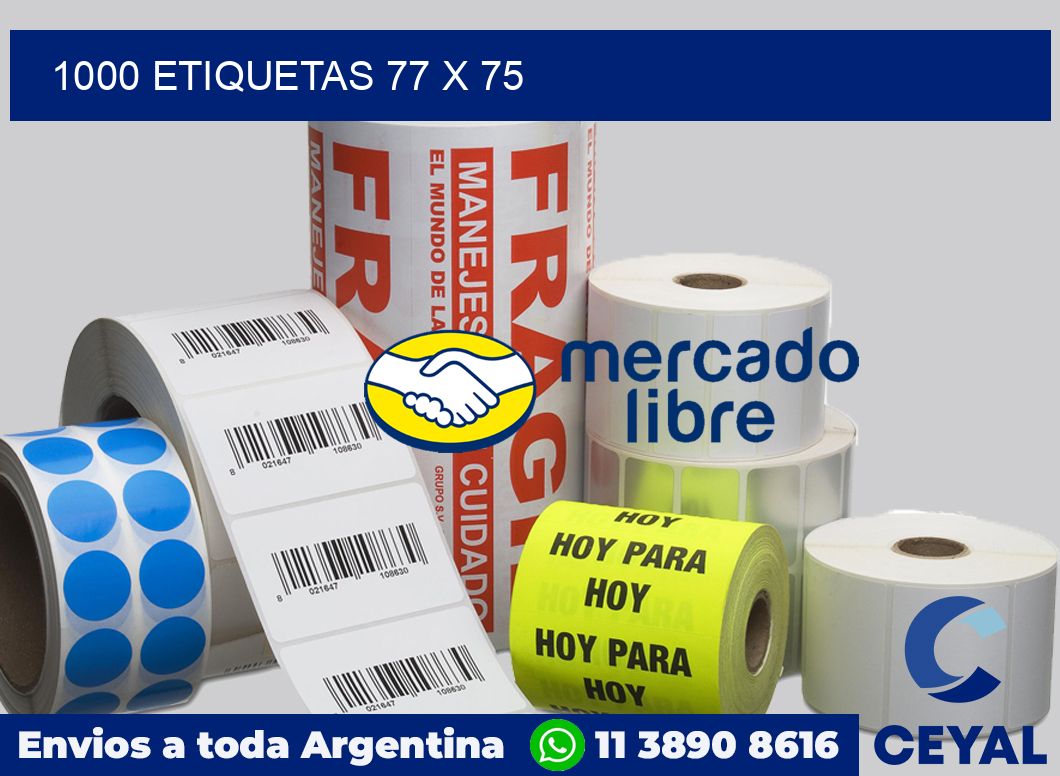1000 etiquetas 77 x 75