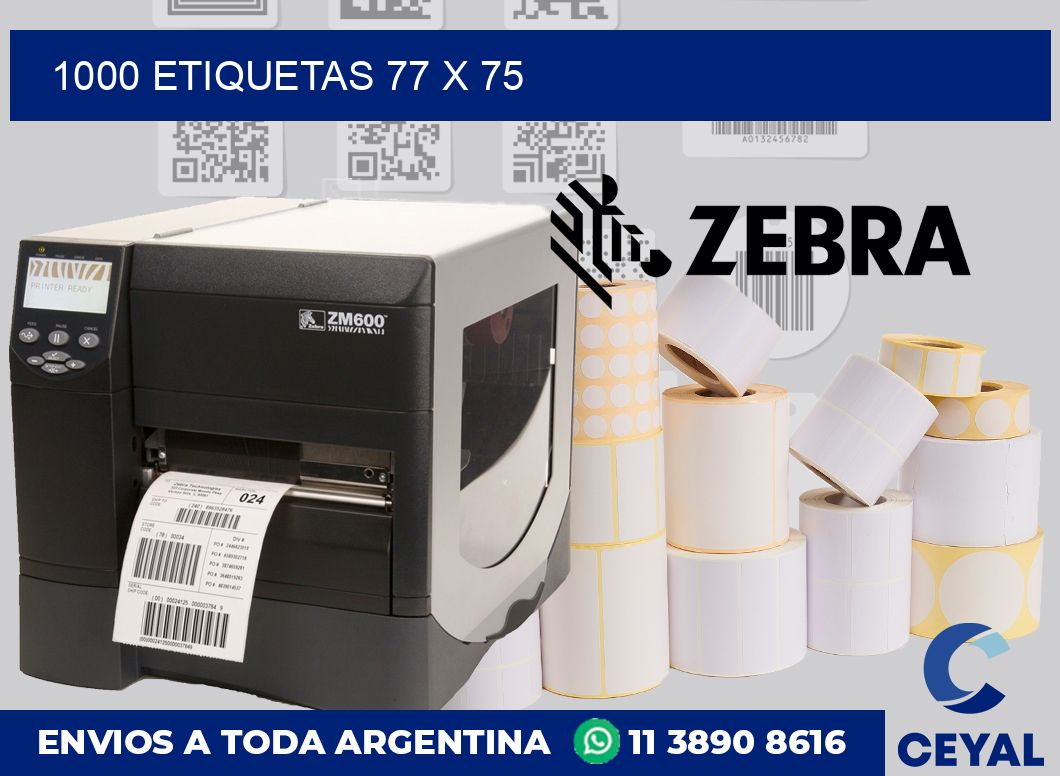 1000 etiquetas 77 x 75