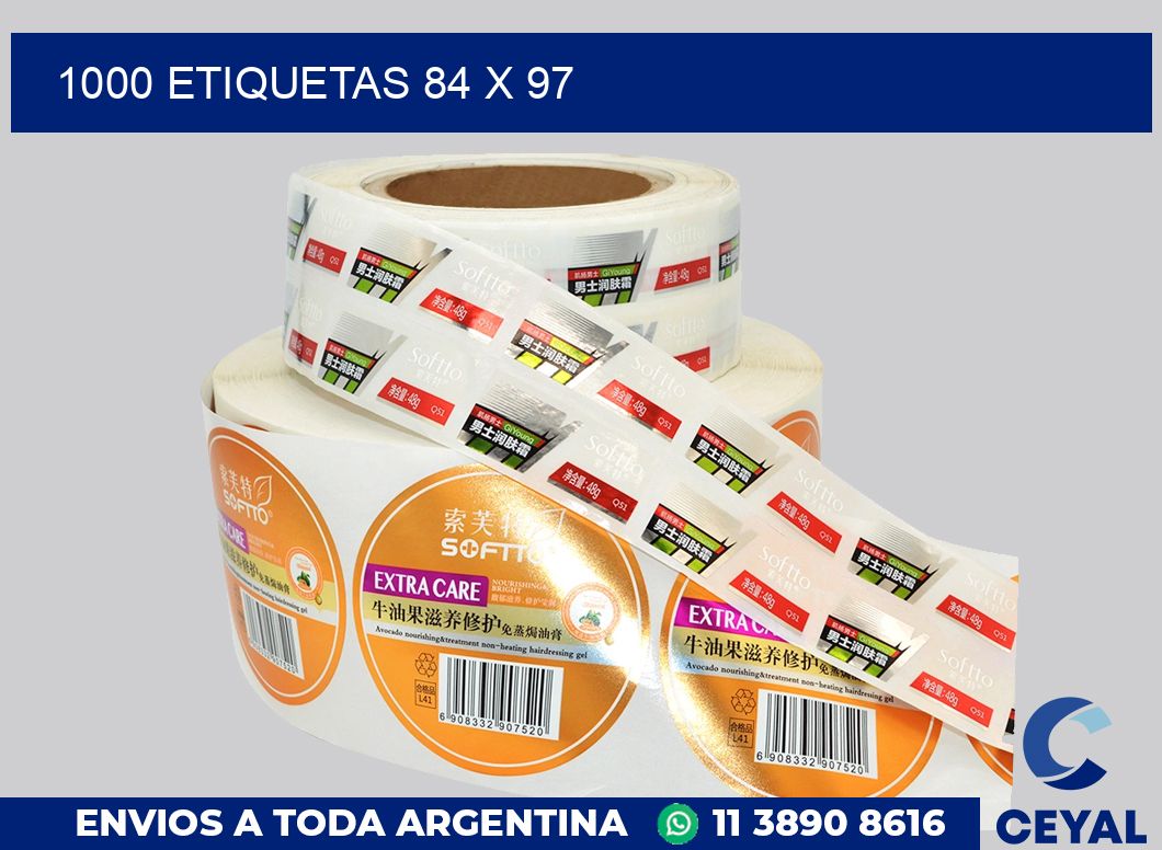 1000 etiquetas 84 x 97