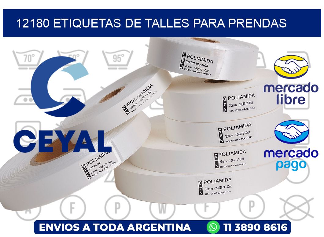 12180 Etiquetas de talles para Prendas