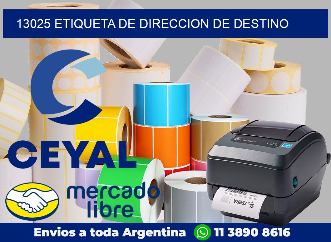13025 Etiqueta de direccion de destino