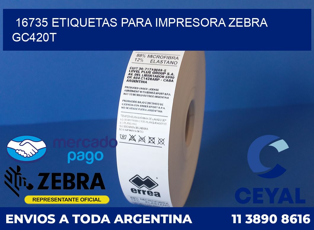 16735 etiquetas para impresora zebra GC420T