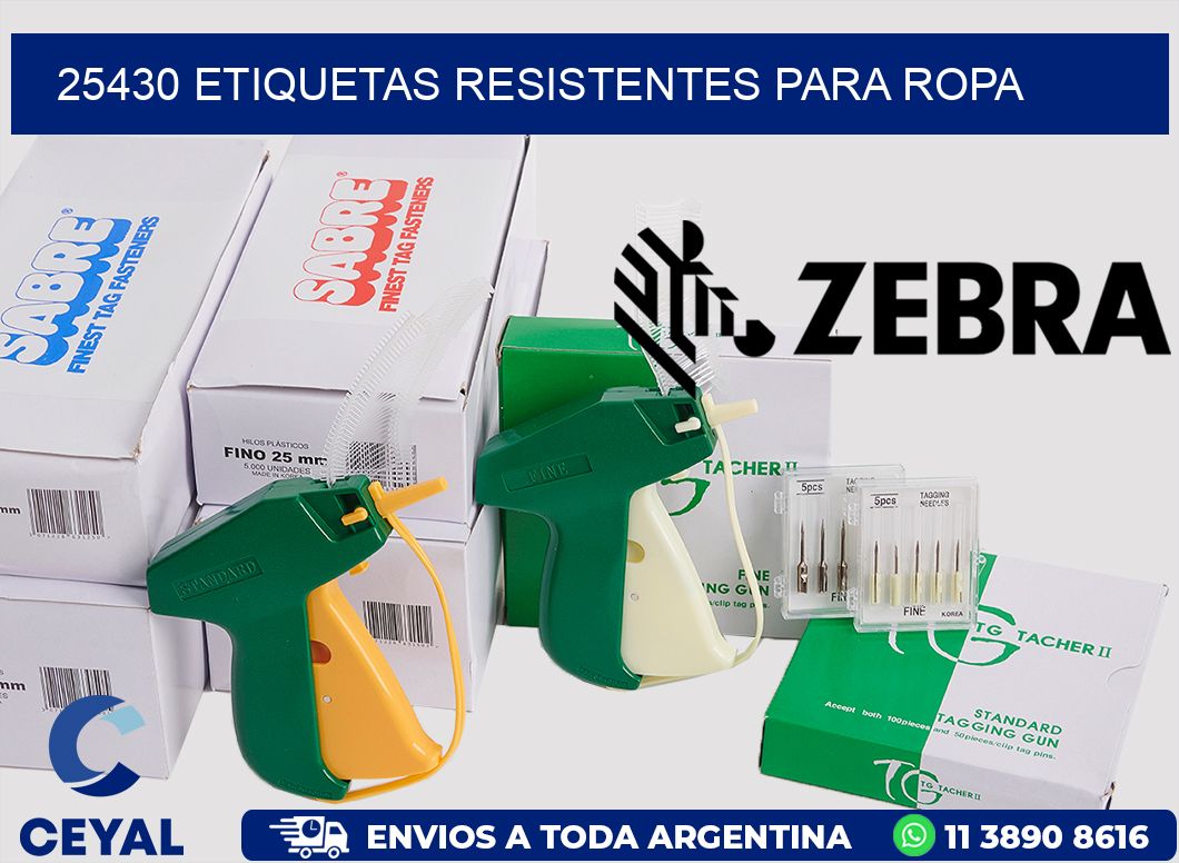 25430 Etiquetas resistentes para Ropa