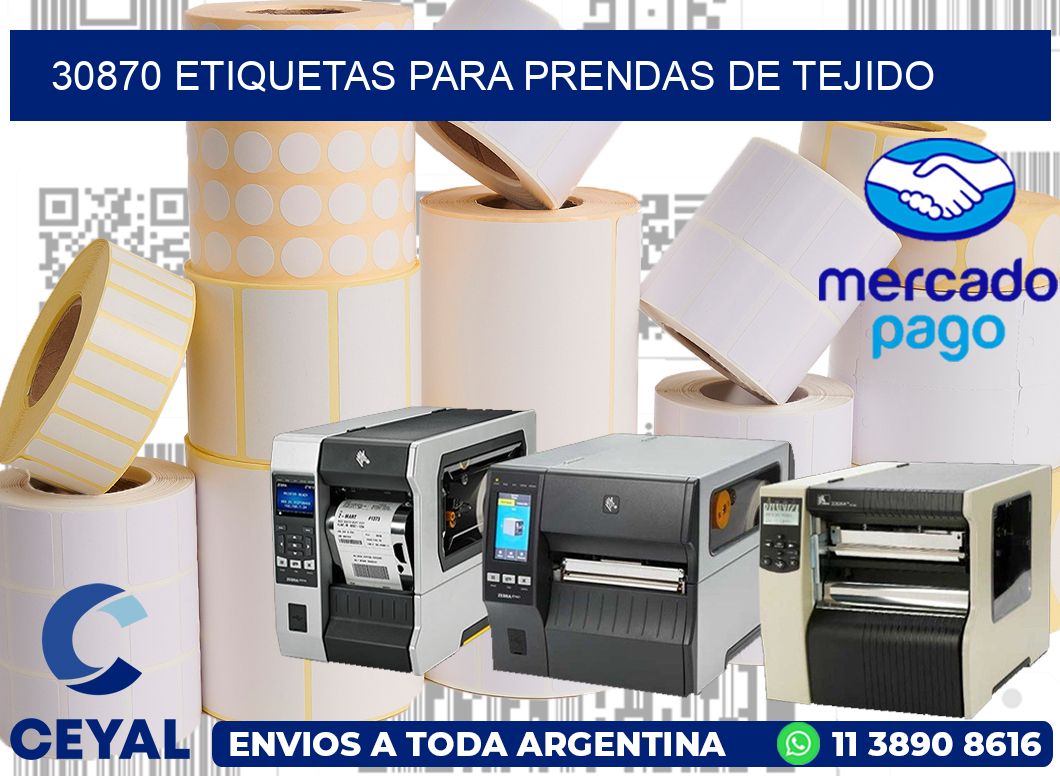 30870 Etiquetas para prendas de tejido