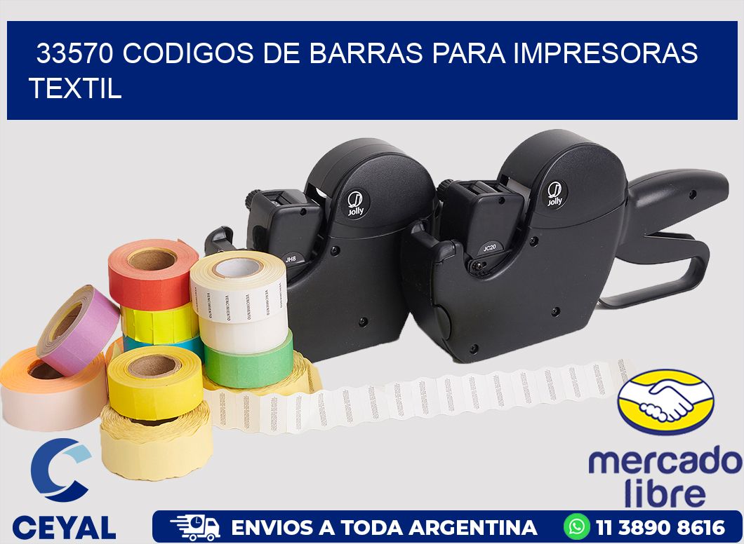 33570 codigos de barras para impresoras textil