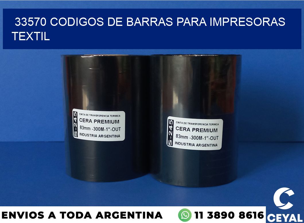 33570 codigos de barras para impresoras textil