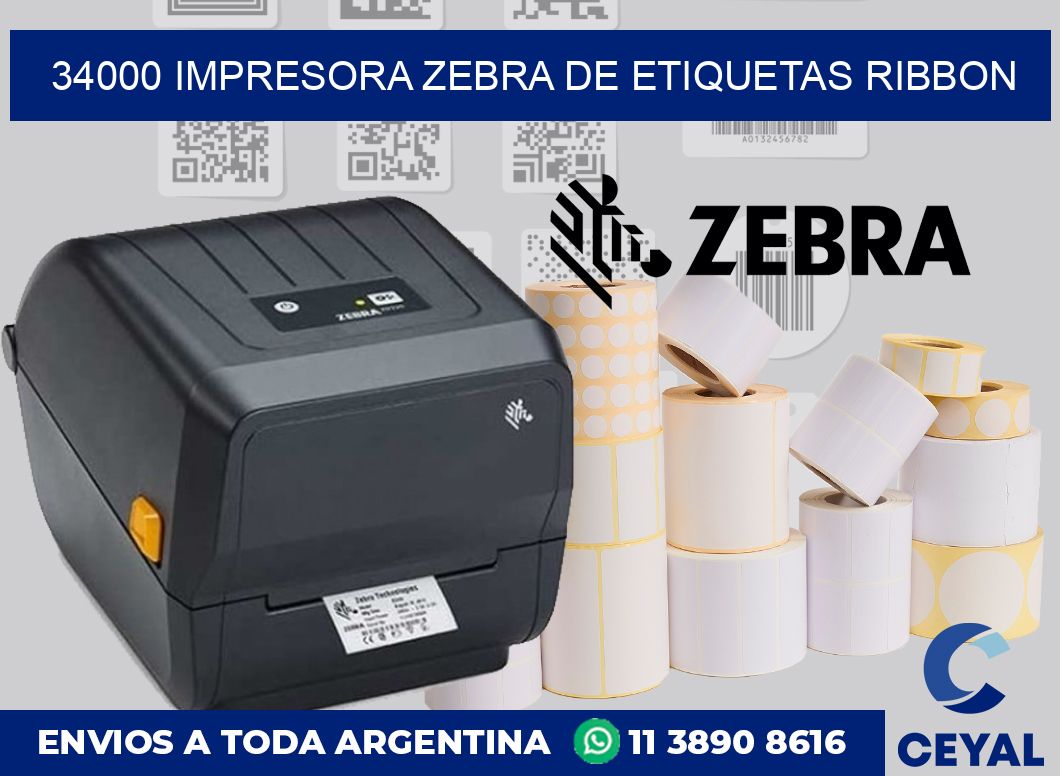 34000 Impresora Zebra de etiquetas ribbon