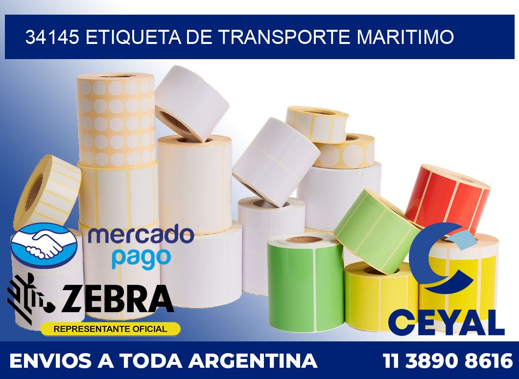34145 Etiqueta de transporte maritimo