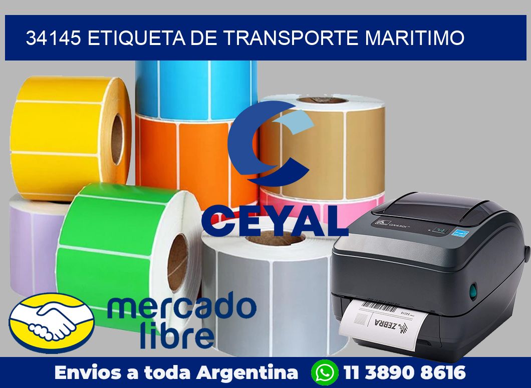 34145 Etiqueta de transporte maritimo
