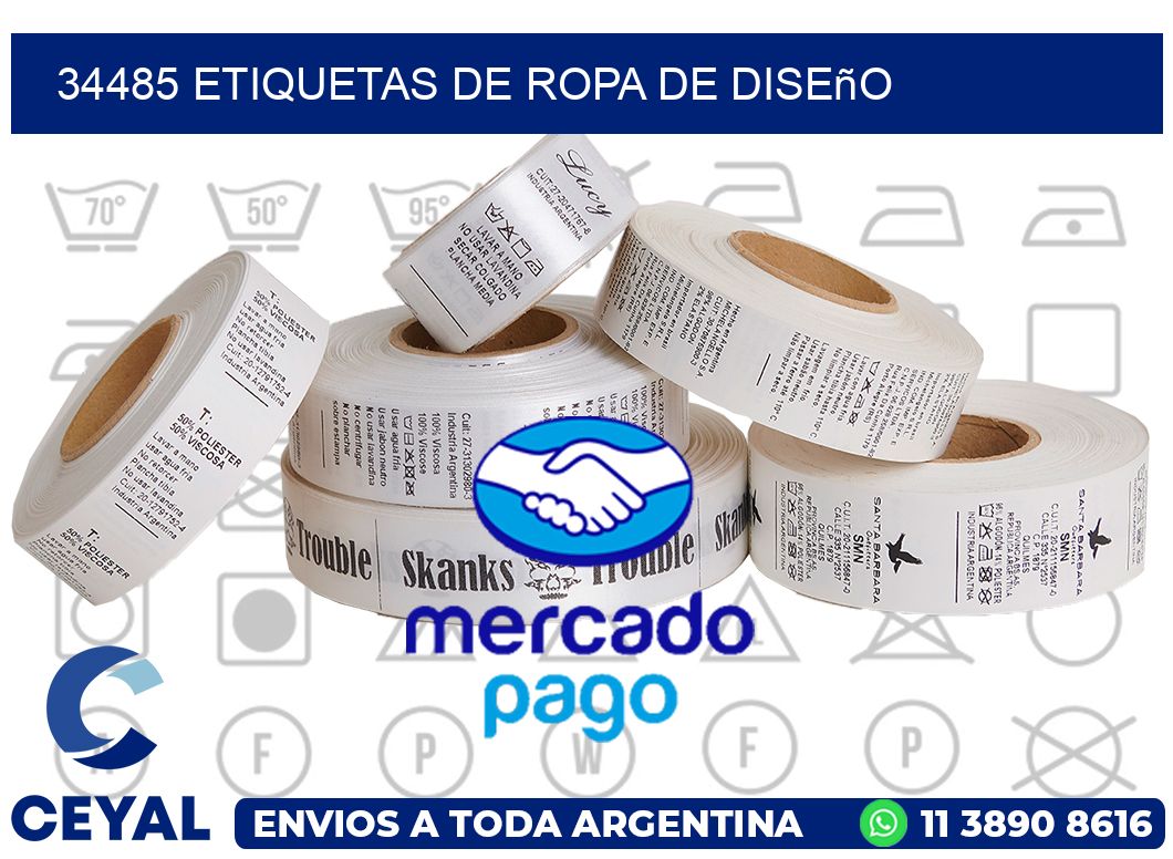 34485 Etiquetas de ropa de diseño