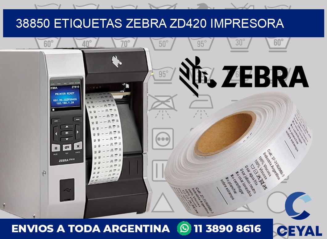 38850 etiquetas Zebra zd420 impresora