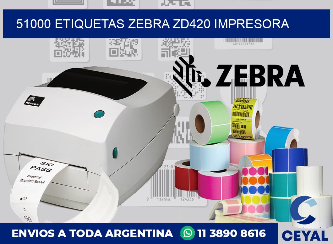 51000 etiquetas Zebra zd420 impresora