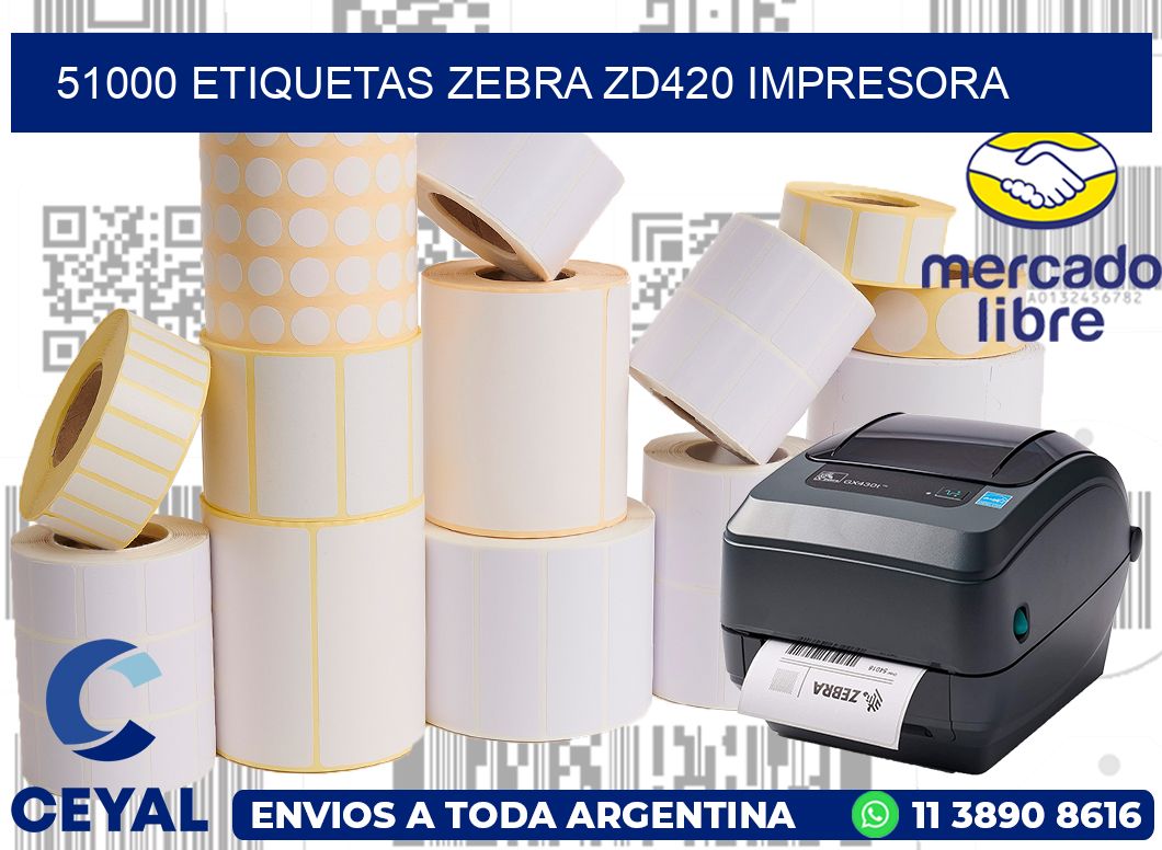 51000 etiquetas Zebra zd420 impresora